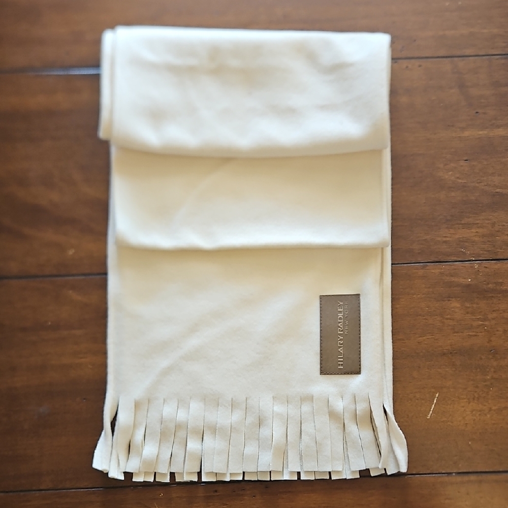 Hilary Radley Cream Scarf with Brown Label